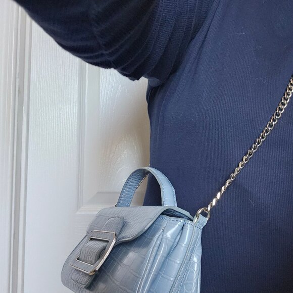 ZARA Blue Crossbody Bag - Picture 8 of 10